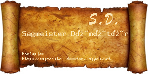 Sagmeister Dömötör névjegykártya